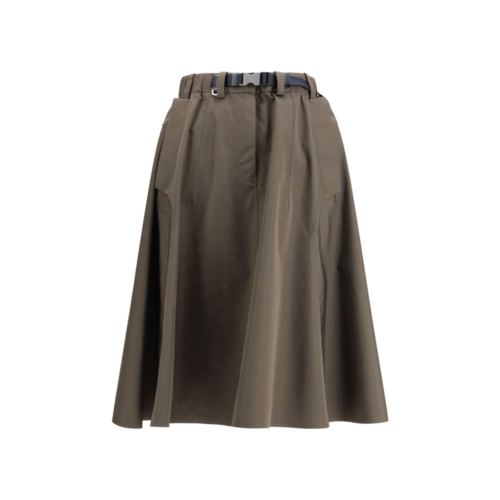 Jupe midi en polyester recyclé Prada