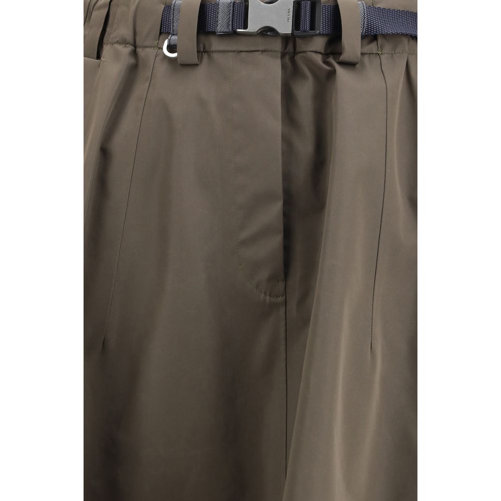 Jupe midi en polyester recyclé Prada