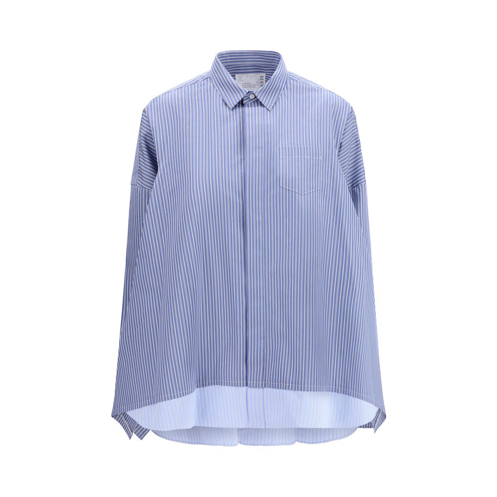 Chemise Sacai en coton bleu à motifs