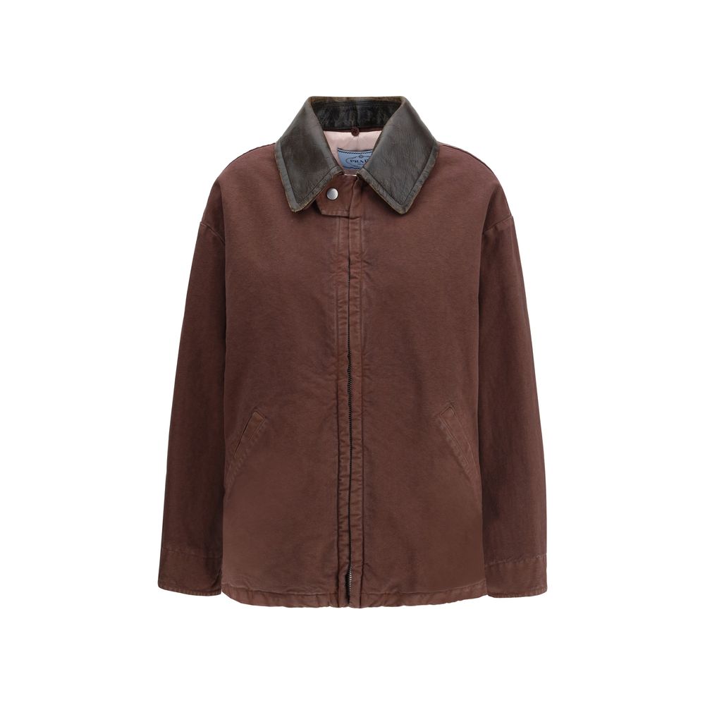 Cappotto Prada in cotone marrone