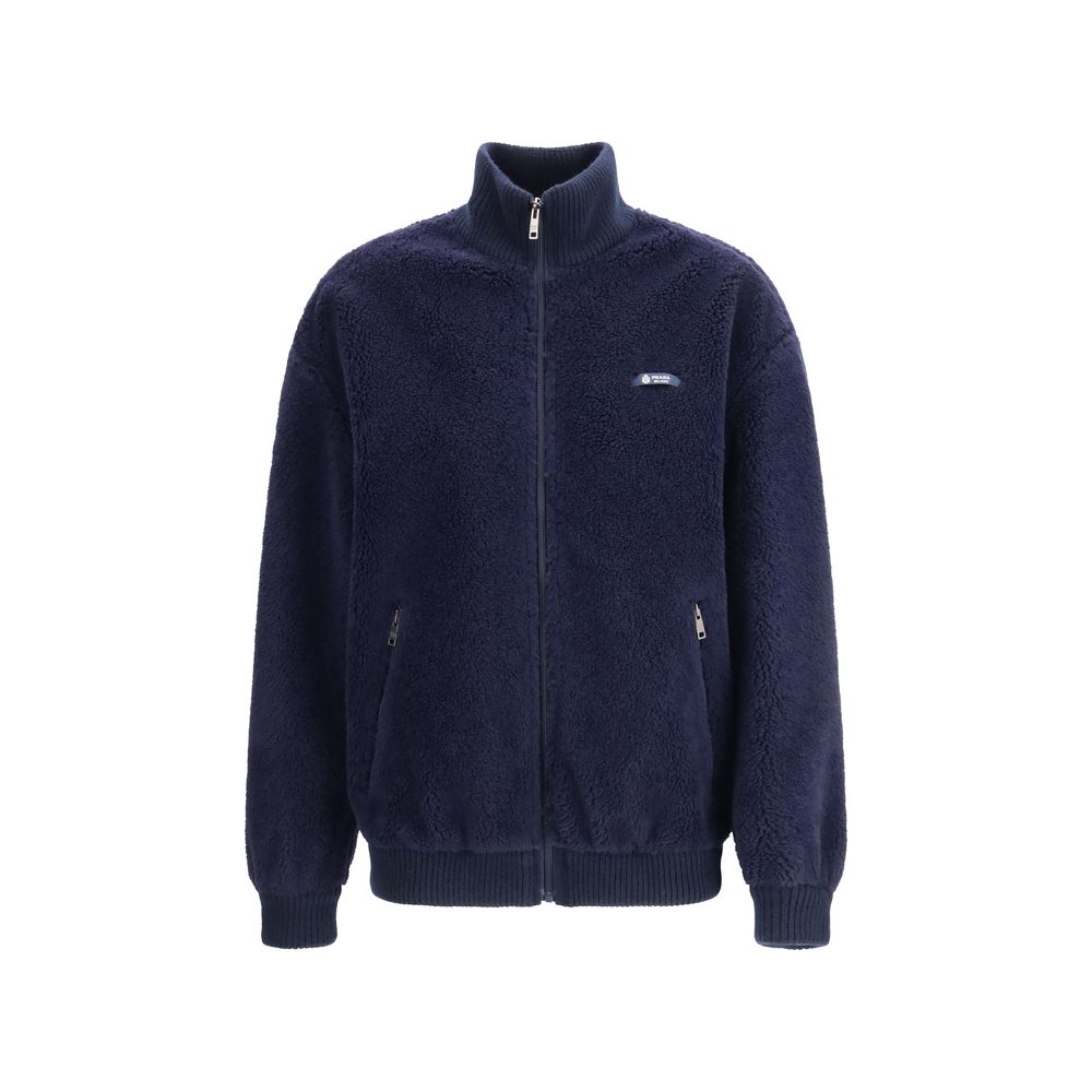 Giacca lunga in poliammide blu Prada