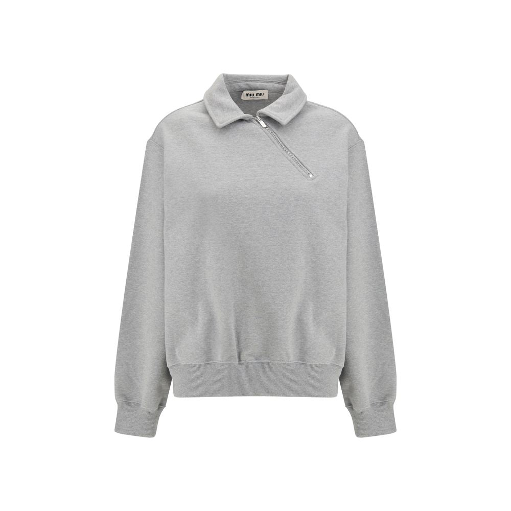 Miu Miu Felpa in cotone grigio