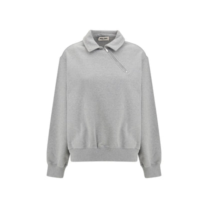 Miu Miu Felpa in cotone grigio