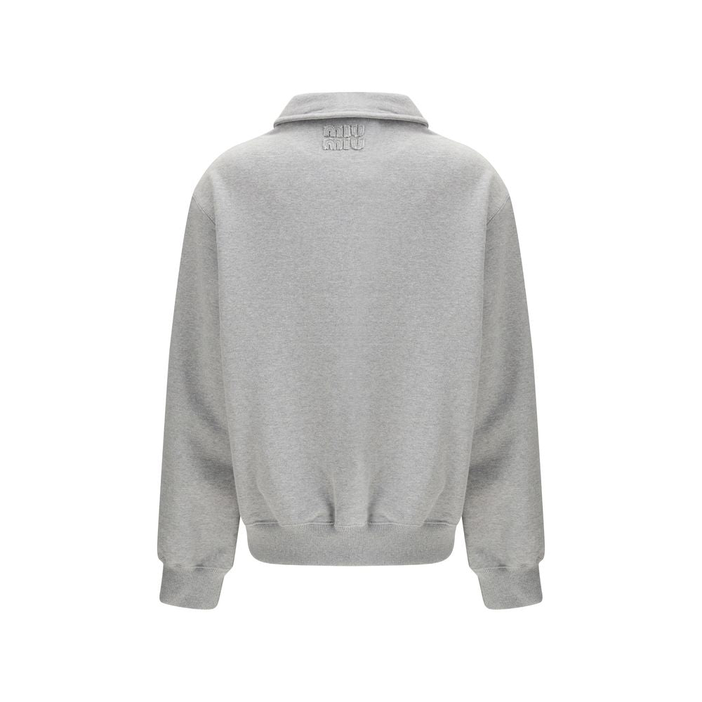 Miu Miu Felpa in cotone grigio