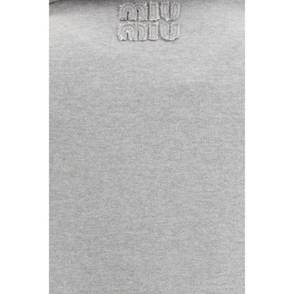 Miu Miu Felpa in cotone grigio