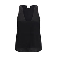 T-shirt sans manches en soie noire SA SU PHI