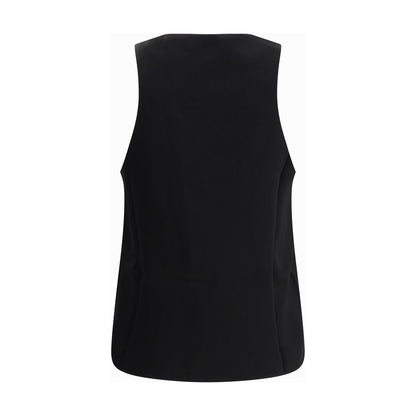 T-shirt sans manches en soie noire SA SU PHI