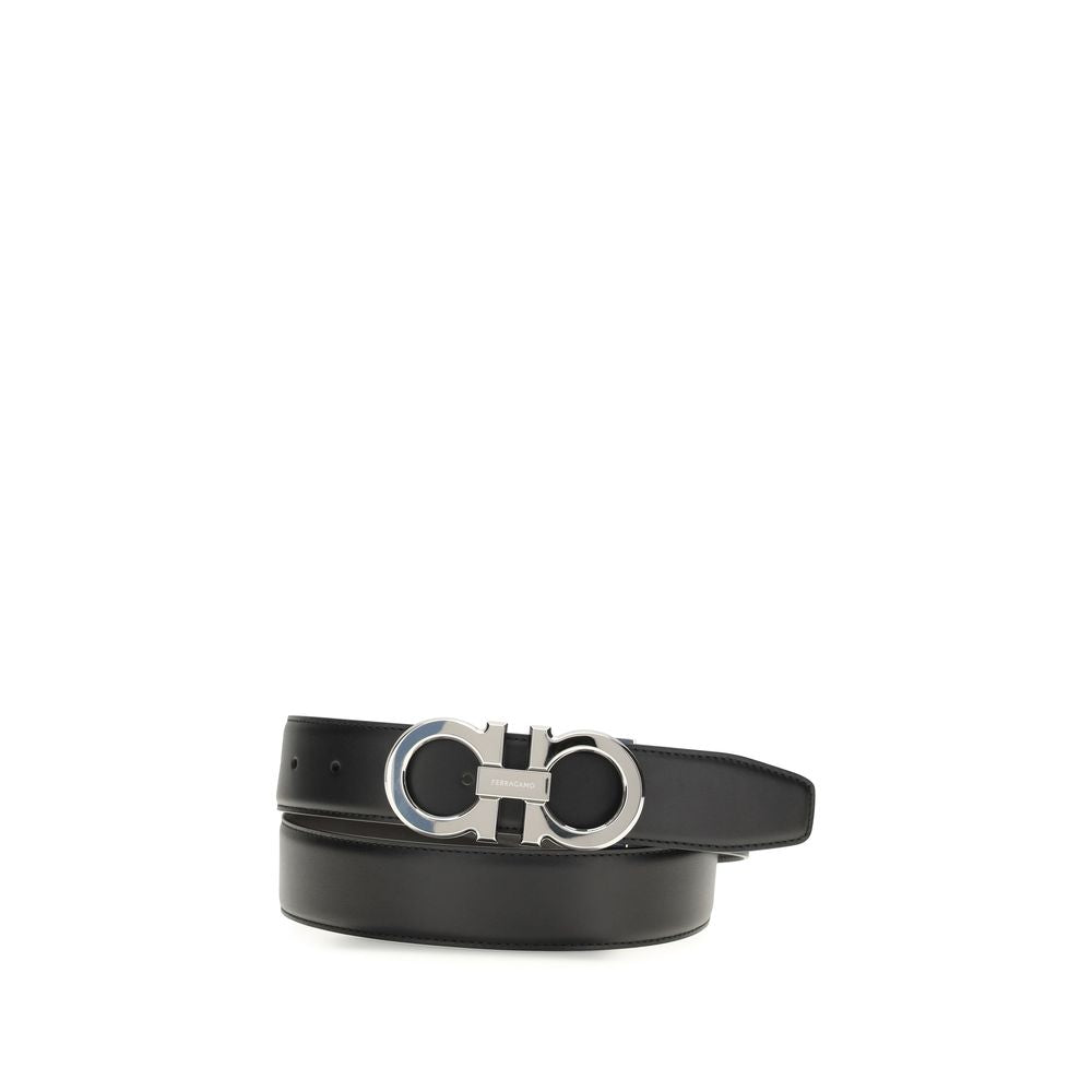 Ceinture classique en cuir noir Ferragamo