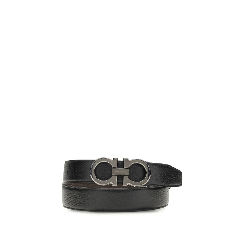 Ceinture Ferragamo en cuir de veau noir Bos Taurus, taille standard