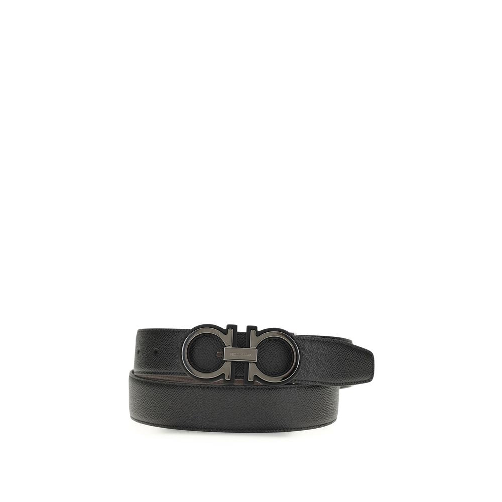 Ceinture Ferragamo en cuir de veau noir Bos Taurus, taille standard