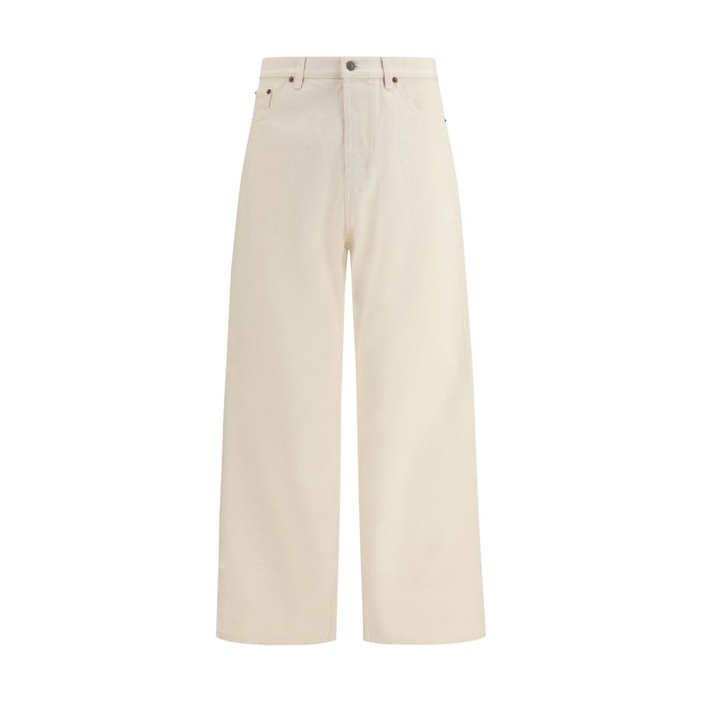 Pantaloni Casual Valentino in Cotone Beige