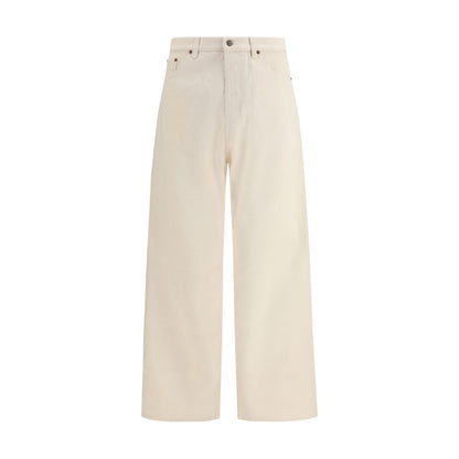 Pantaloni Casual Valentino in Cotone Beige