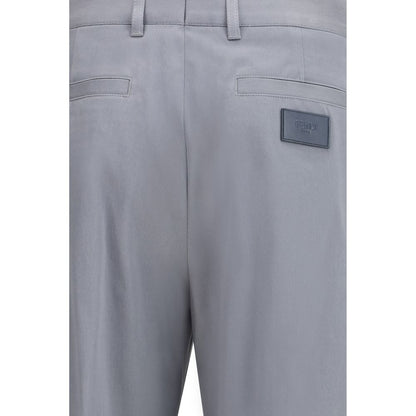 Pantaloni Casual Fendi in Cotone Grigio