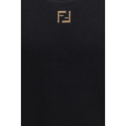 Felpa Fendi in lana nera con ricamo Ariete
