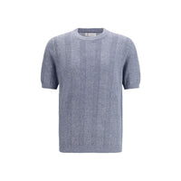 T-shirt Brunello Cucinelli en lin bleu