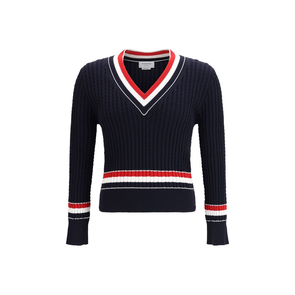 Felpa in cotone blu Thom Browne