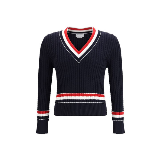 Felpa in cotone blu Thom Browne
