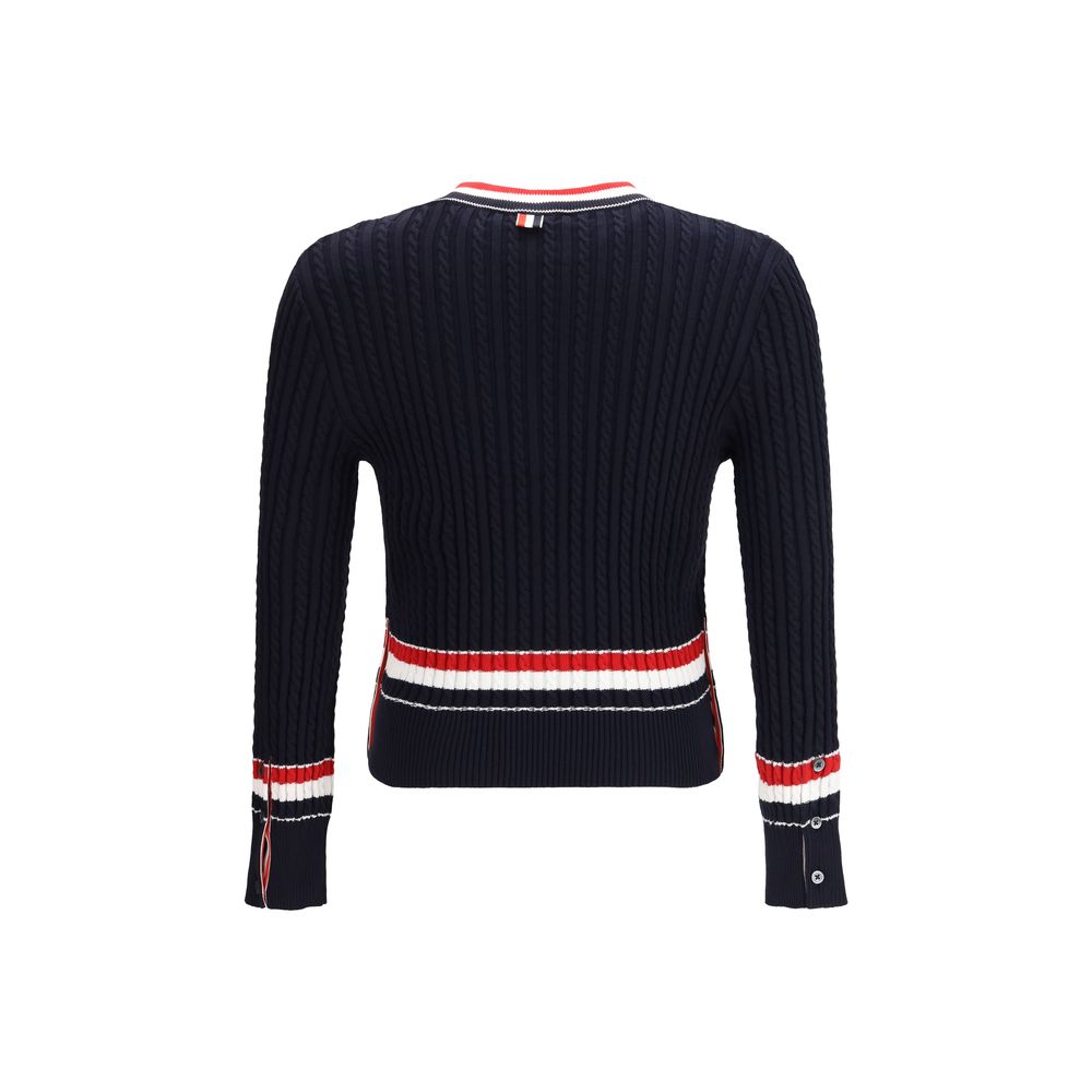 Felpa in cotone blu Thom Browne