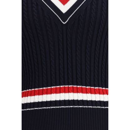 Felpa in cotone blu Thom Browne