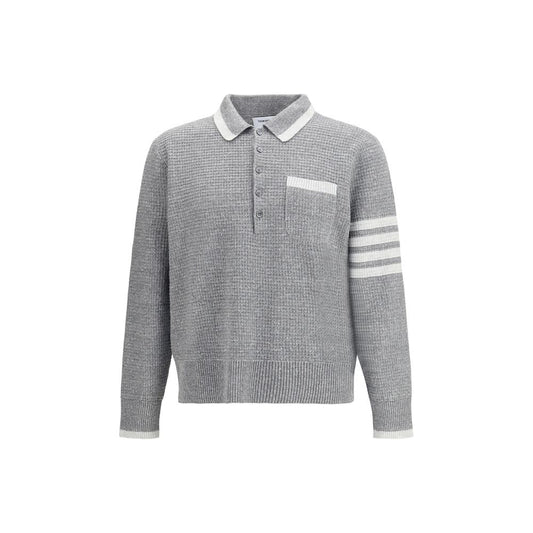 Camicia elegante Thom Browne in lino grigio