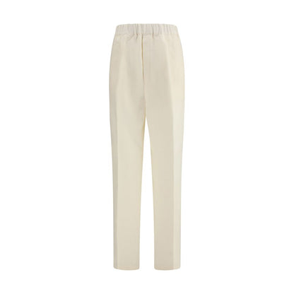 Pantaloni Casual Laneus Beige in Viscosa