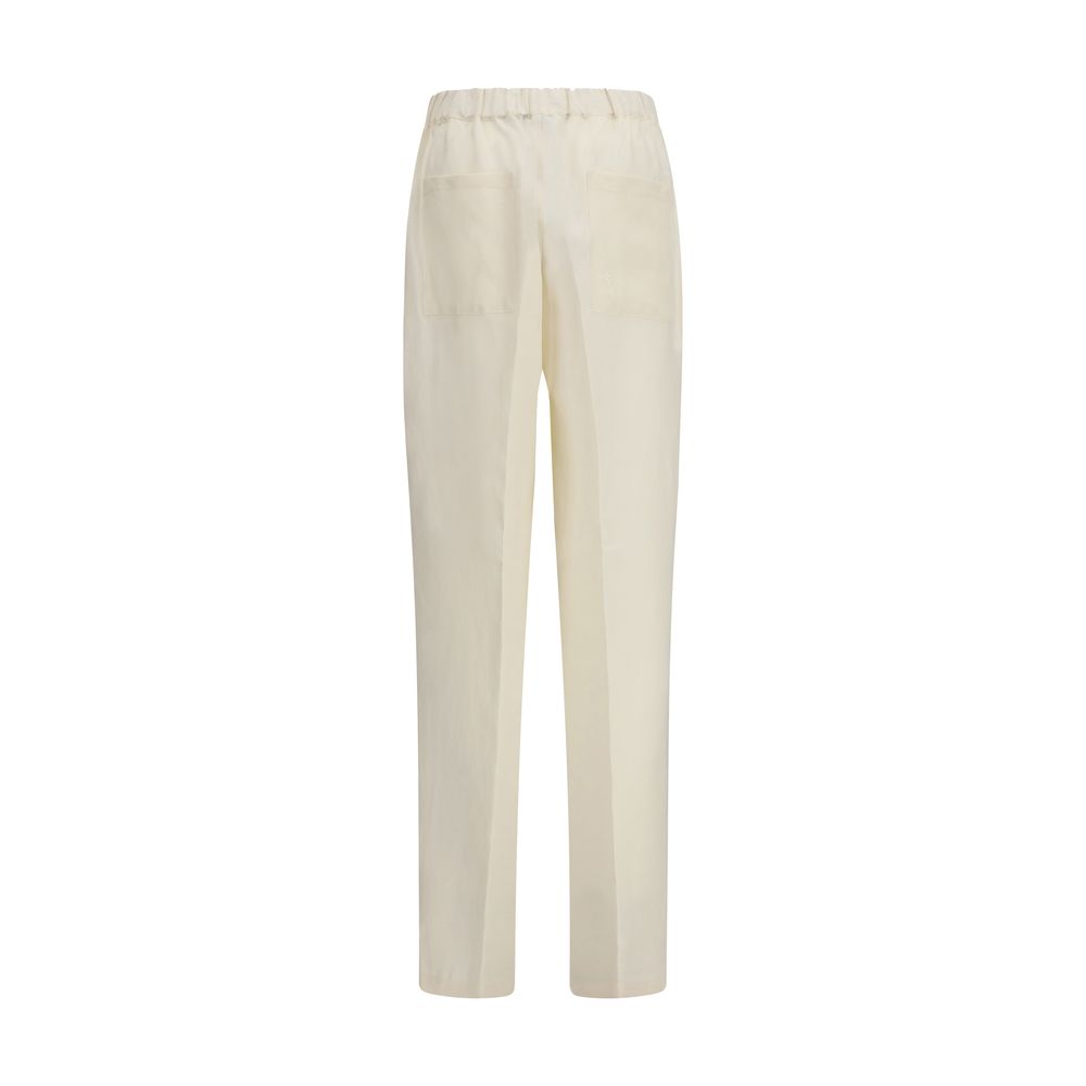 Pantaloni Casual Laneus Beige in Viscosa