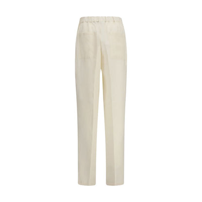 Pantaloni Casual Laneus Beige in Viscosa