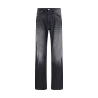 Jean droit en coton noir MM6