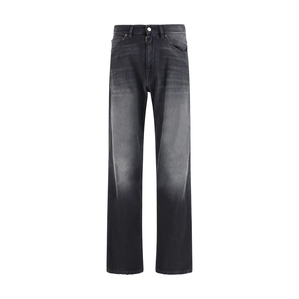 MM6 Jeans Neri in Cotone a Gamba Dritta