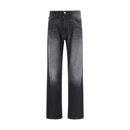 Jean droit en coton noir MM6