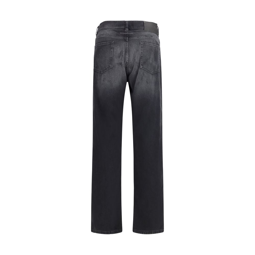 MM6 Jeans Neri in Cotone a Gamba Dritta