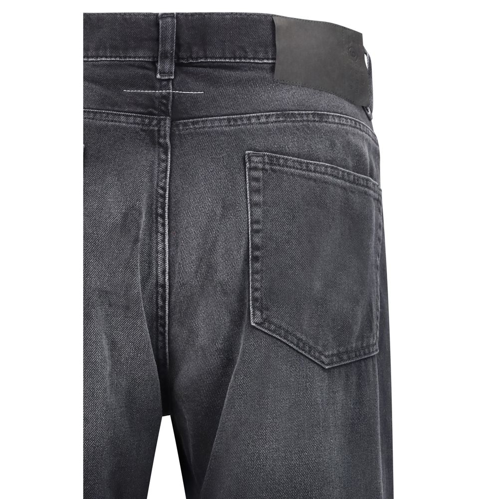 MM6 Jeans Neri in Cotone a Gamba Dritta