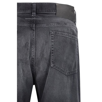 Jean droit en coton noir MM6