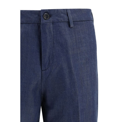 Pantaloni Casual Cruna Blu Tencel