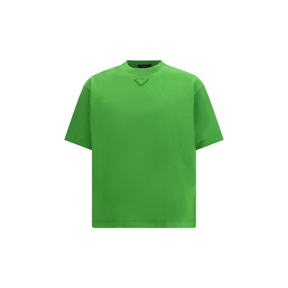 T-shirt bicolore in cotone Prada