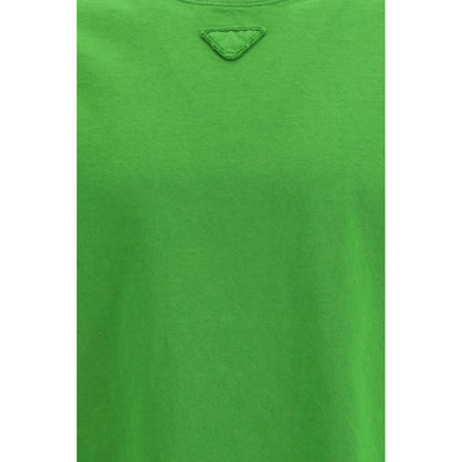 T-shirt bicolore in cotone Prada