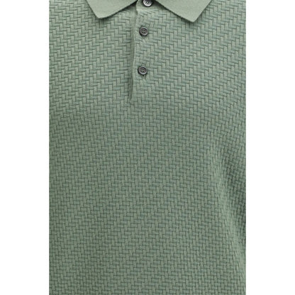 Brioni Green Cotton Polo Shirt