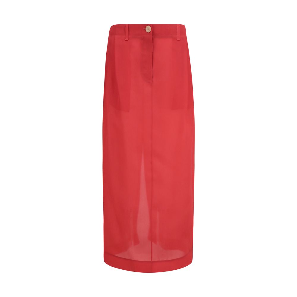 Jupe mi-longue en soie multicolore Khaite