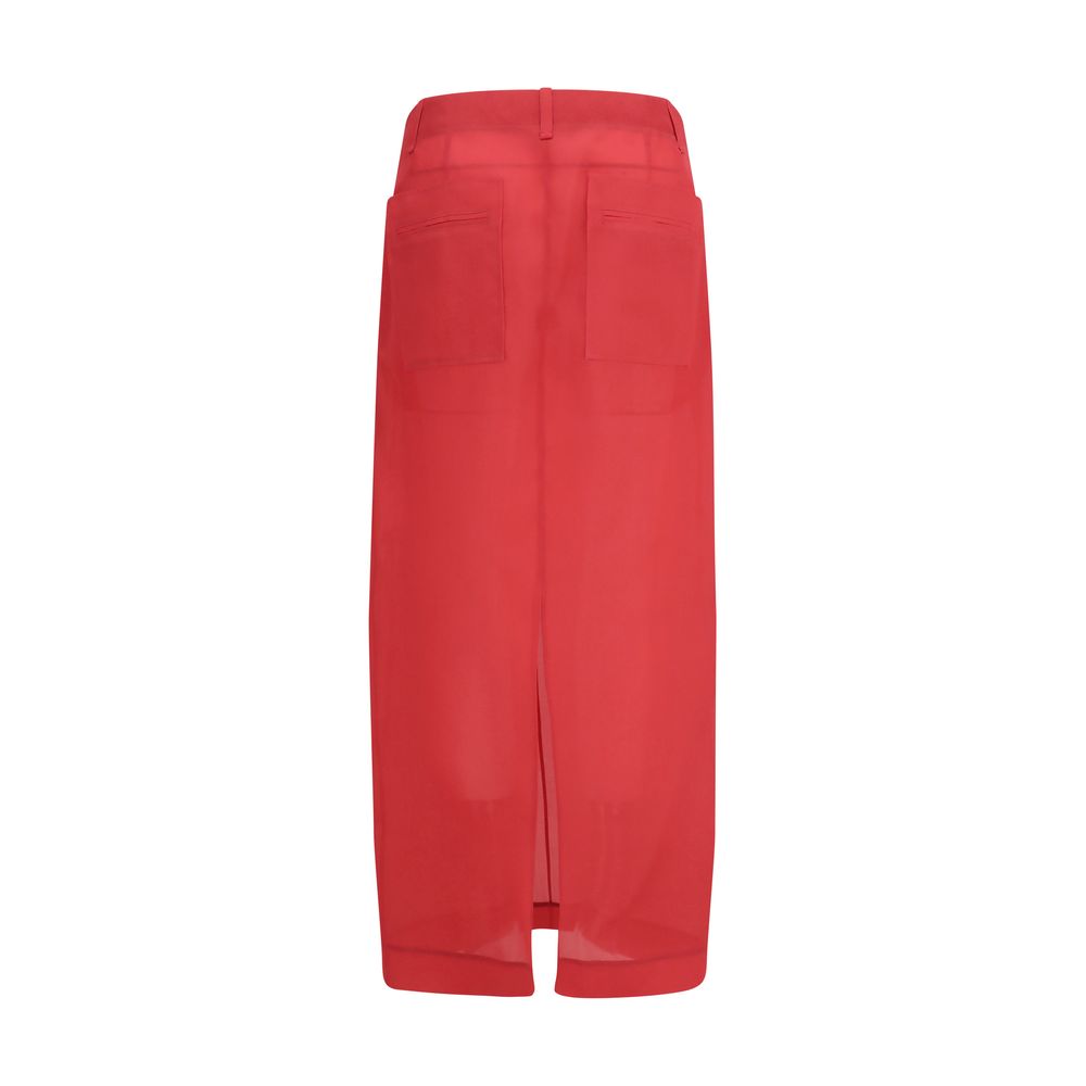 Jupe mi-longue en soie multicolore Khaite