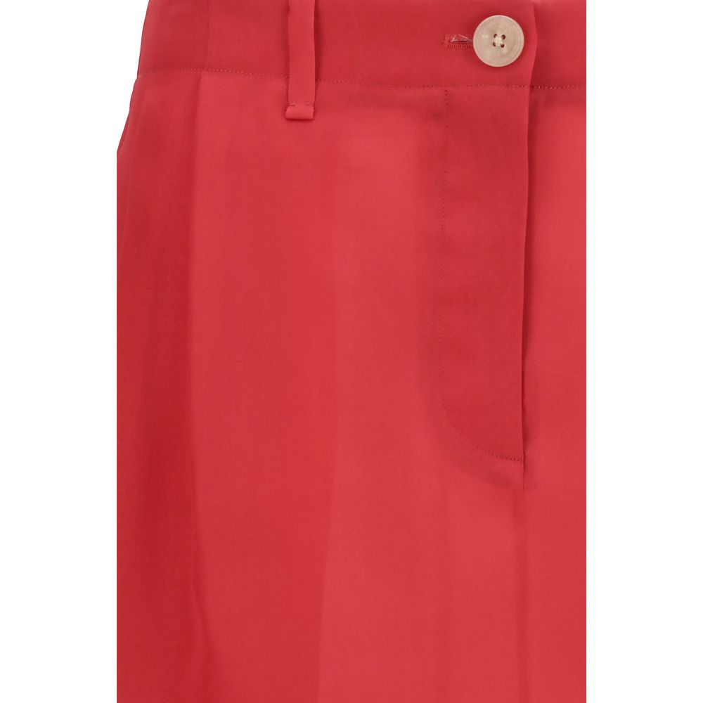 Jupe mi-longue en soie multicolore Khaite