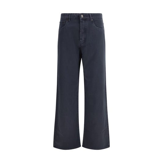 Jeans svasati in cotone blu Miu Miu