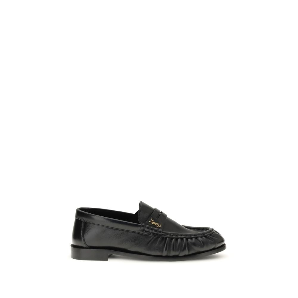 Mocassini slip-on Saint Laurent neri in pelle di agnello Ovis Aries Aries