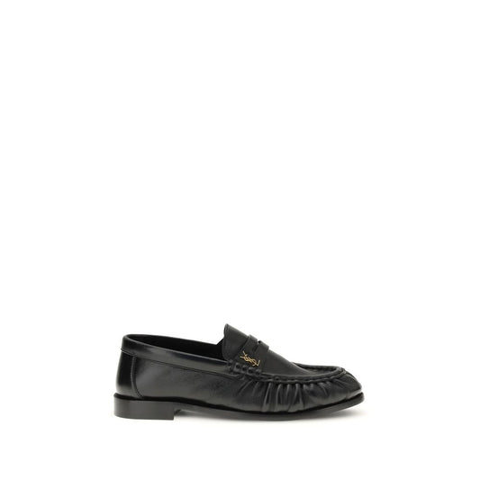Mocassini slip-on Saint Laurent neri in pelle di agnello Ovis Aries Aries