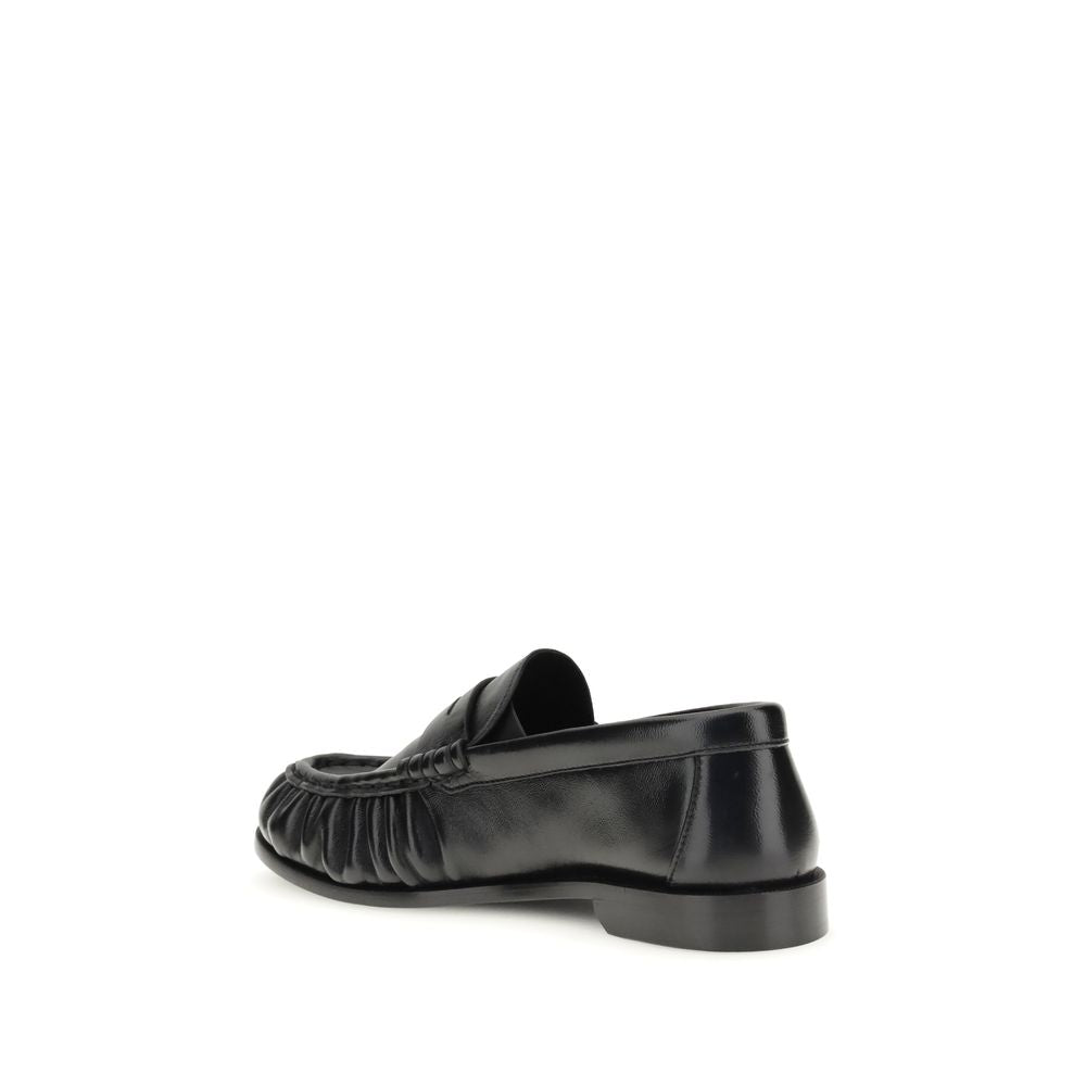 Mocassini slip-on Saint Laurent neri in pelle di agnello Ovis Aries Aries