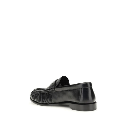 Mocassini slip-on Saint Laurent neri in pelle di agnello Ovis Aries Aries