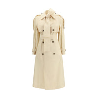 Trench doppiopetto Burberry in poliestere beige
