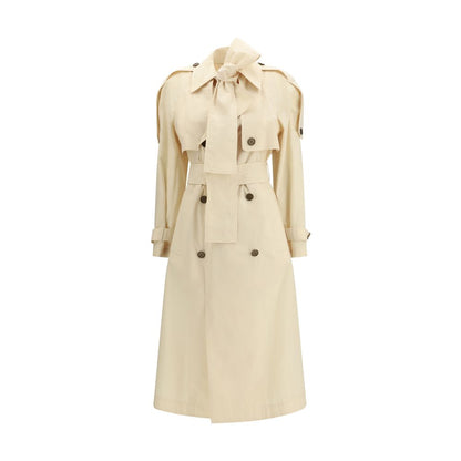 Trench doppiopetto Burberry in poliestere beige
