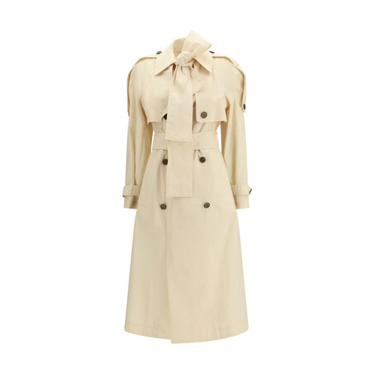 Trench doppiopetto Burberry in poliestere beige