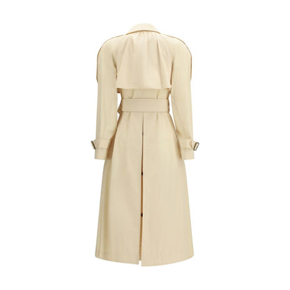 Trench doppiopetto Burberry in poliestere beige