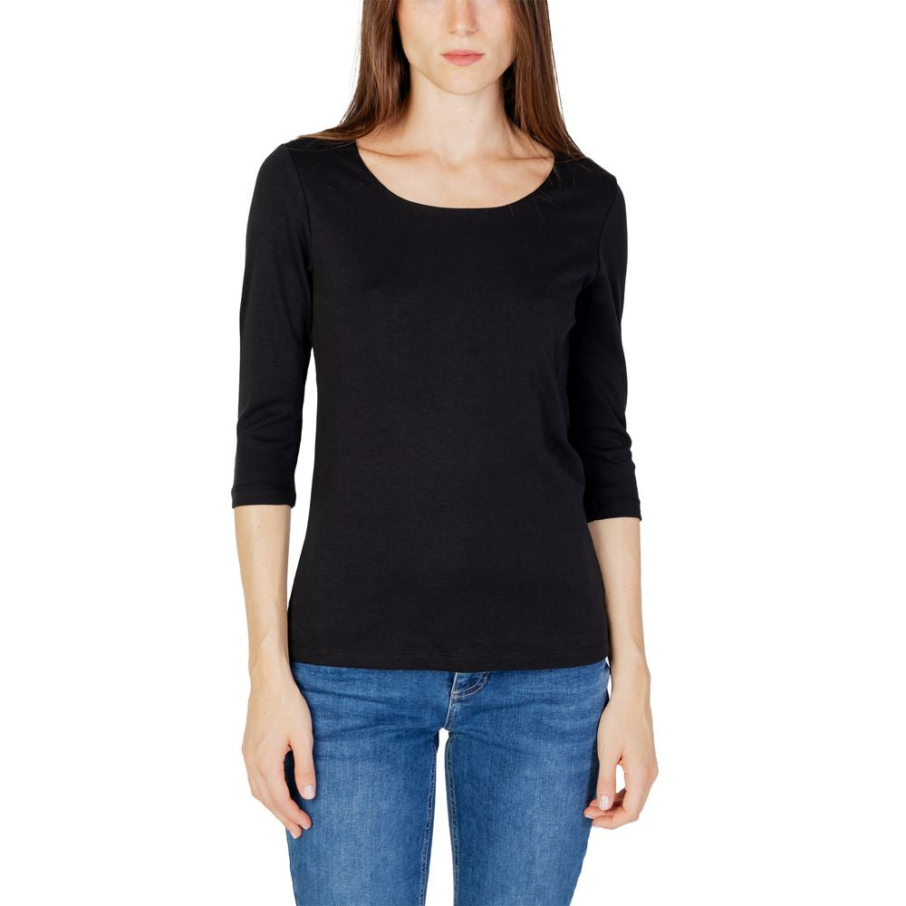 T-shirt Street One noir en coton à manches longues